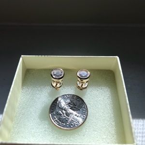 14k solid yellow gold lab diamond stud earrings